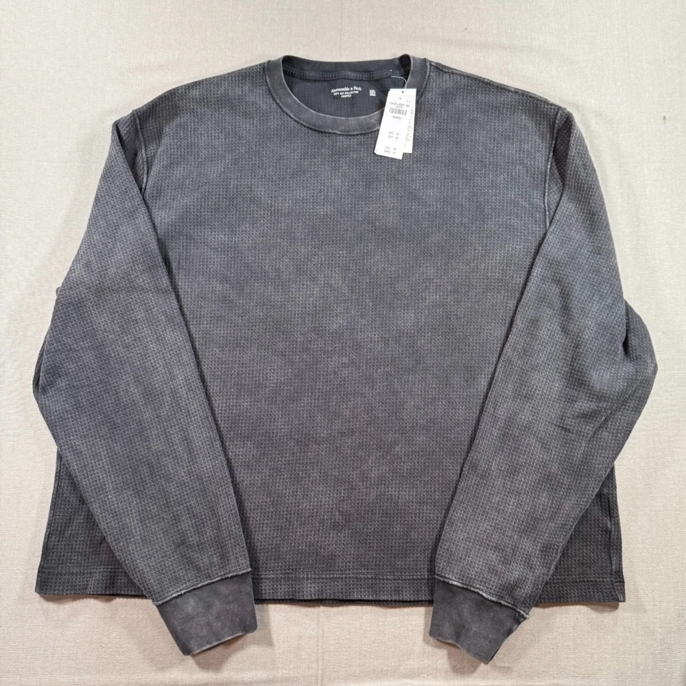 Abercrombie & Fitch Charcoal Waffle Knit Top XXL